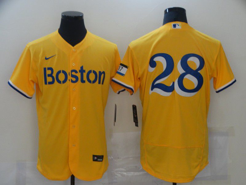 Men Boston Red Sox #28 No name Yellow Elite 2021 Nike MLB Jerseys